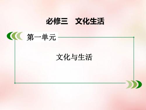 高三政治一轮复习 第1单元 第2课 文化对人的影响课件 新人教版必修3