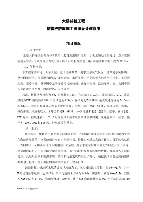 钢管桩环氧粉末防腐及阴极保护施工方案