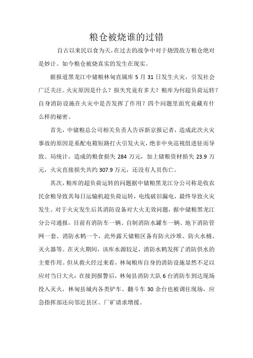 粮仓被烧谁的过错