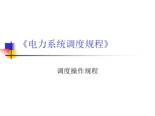 电力调度操作规程.