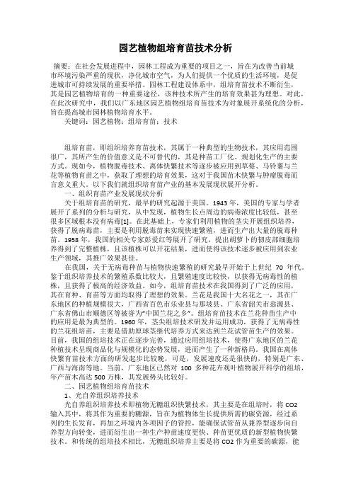 园艺植物组培育苗技术分析