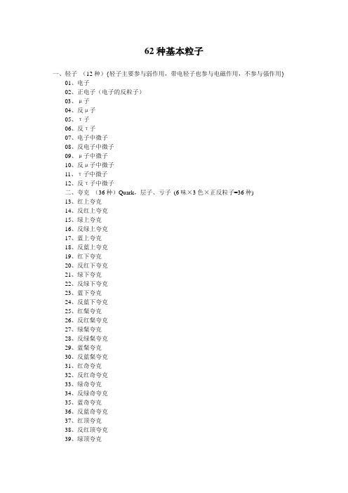 62种基本粒子