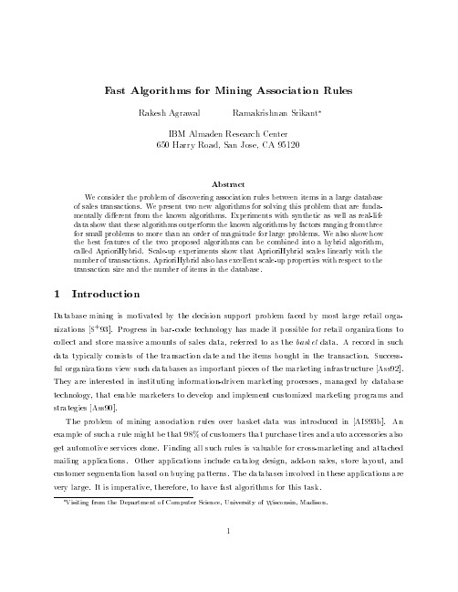Fast Algorithms for Mining Association Rules