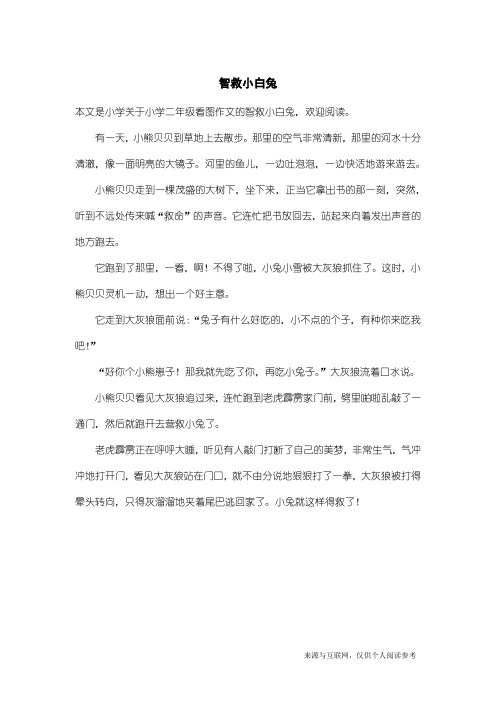 小学二年级看图作文：智救小白兔