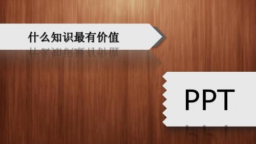 什么知识最有价值(教师演示文稿)