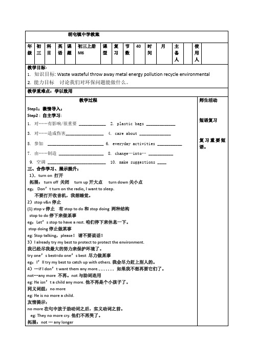 (40)胡屯镇中学教案初三