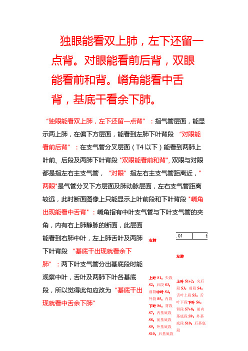 肺叶分段口诀之欧阳语创编