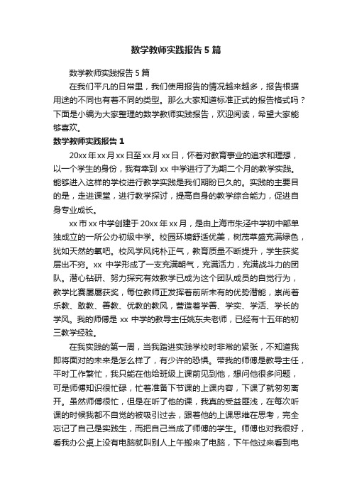 数学教师实践报告5篇