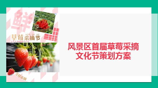 风景区首届草莓采摘文化节策划方案