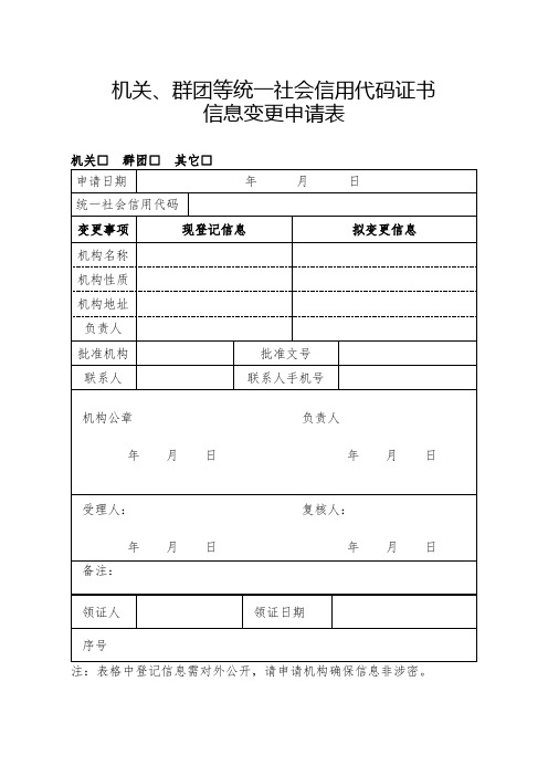 机关群团等统一社会信用代码证书001