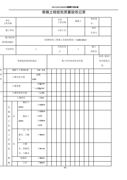 《园林绿化工程施工及验收规范》(CJJ82-2012配套)表格