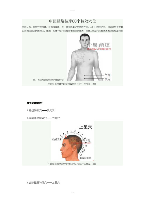 中医经络按摩80个特效穴位