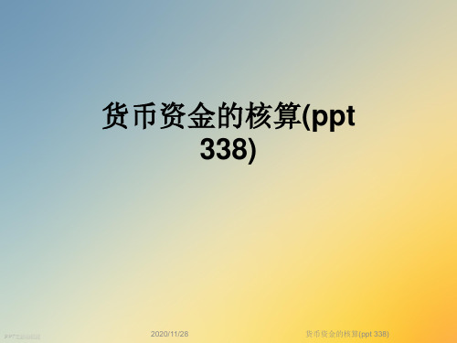 货币资金的核算(ppt 338)