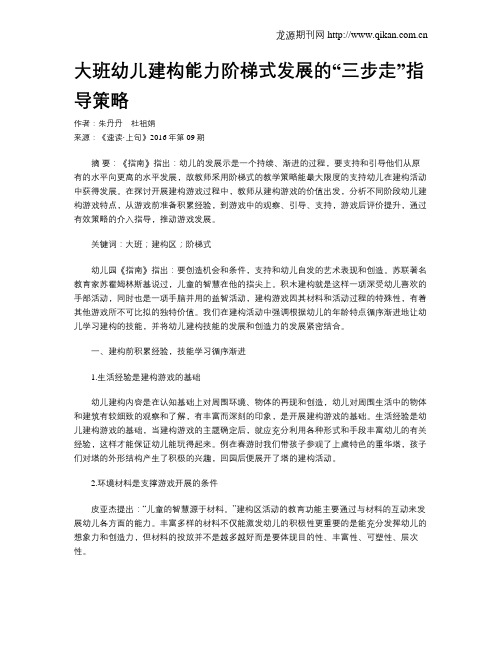 大班幼儿建构能力阶梯式发展的“三步走”指导策略