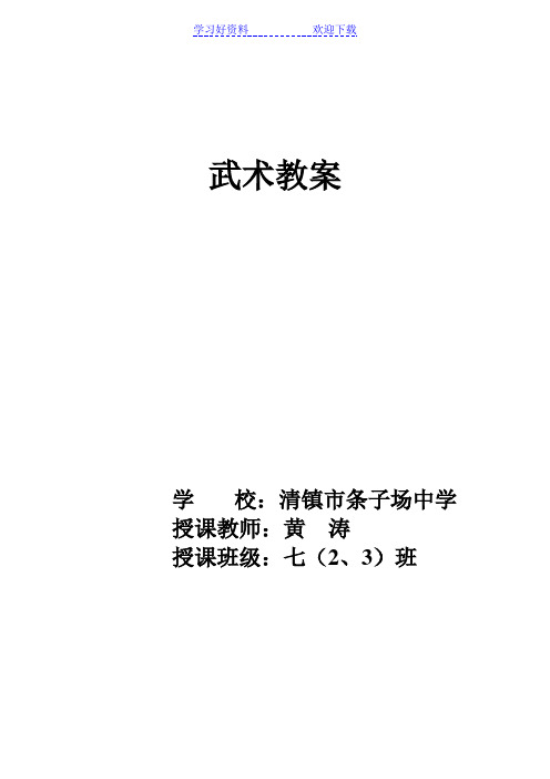 武术教案(长拳一段)