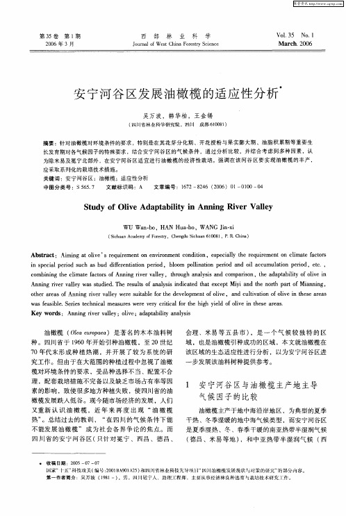 安宁河谷区发展油橄榄的适应性分析