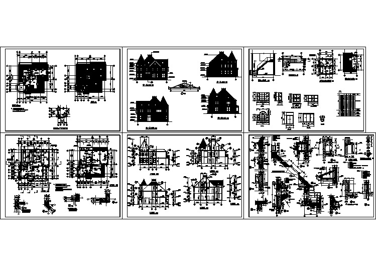 三层私人别墅全套建筑设计方案施工图纸