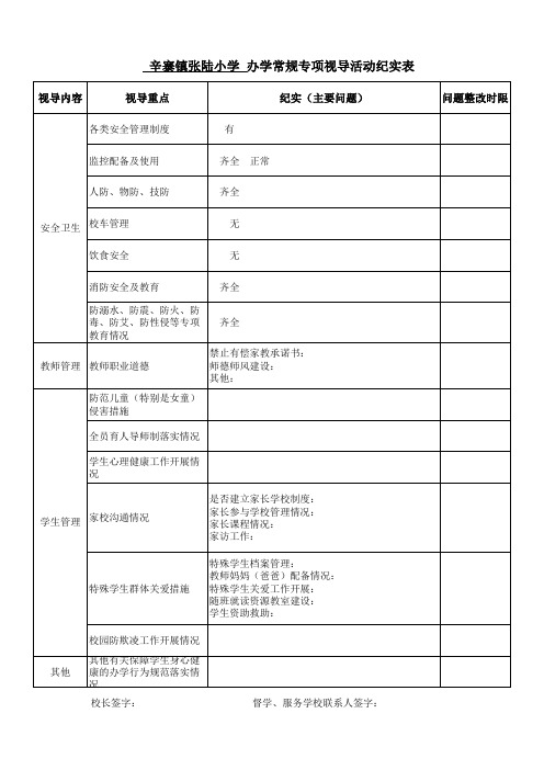 视导活动记录表