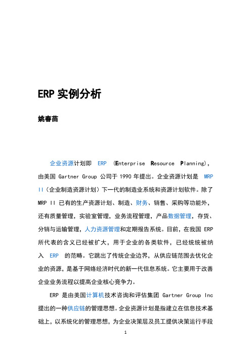 ERP实例分析