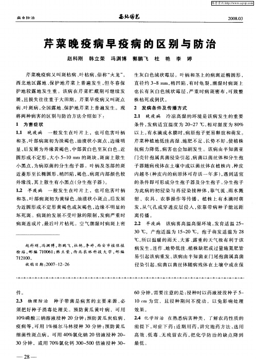 芹菜晚疫病早疫病的区别与防治
