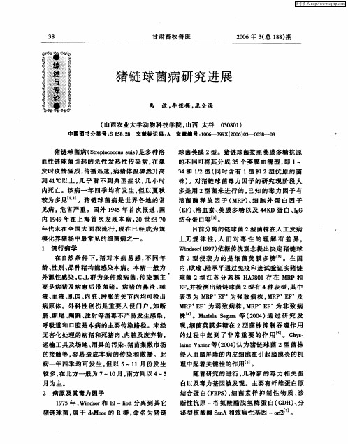 猪链球菌病研究进展