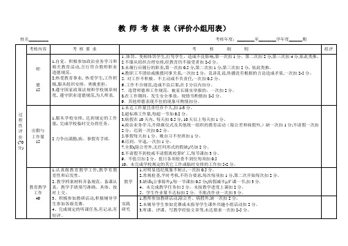 教师考核表