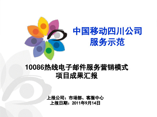 四川移动-10086热线电子邮件服务营销模式