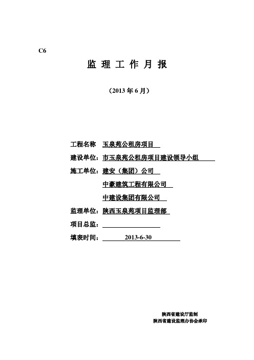 监理月报2013-6月