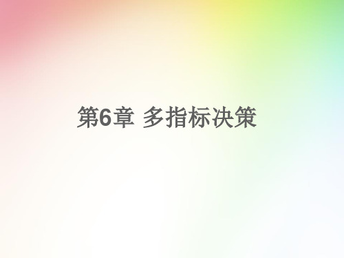 医药信息分析与决策第6章多指标决策1PPT课件