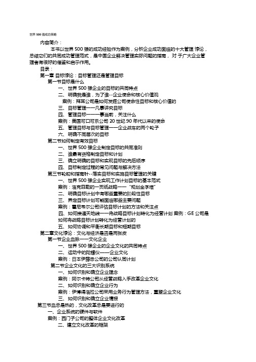 世界500强成功策略-文档资料