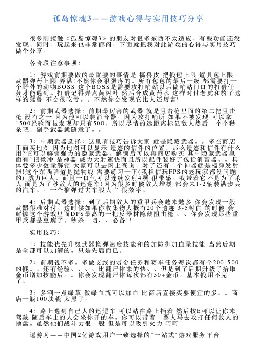 孤岛惊魂3——游戏心得与实用技巧分享
