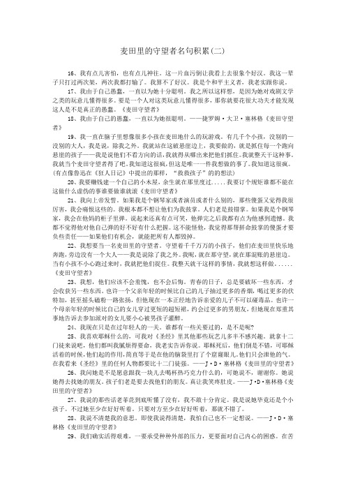 麦田里的守望者名句积累(二)