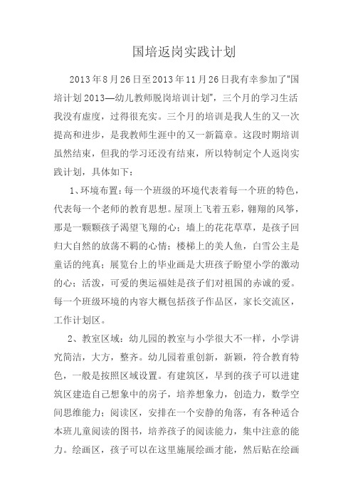 国培返岗实践计划