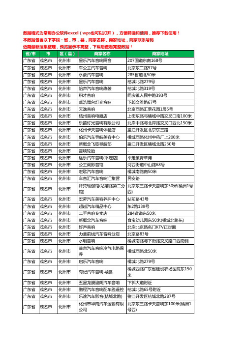 2020新版广东省茂名市化州市音响工商企业公司商家名录名单黄页联系电话号码地址大全43家