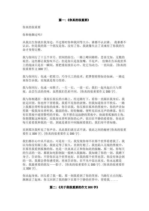你真的很重要作文800字