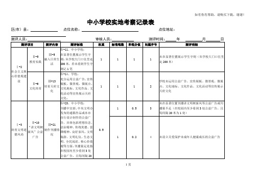中小学校实地考察记录表
