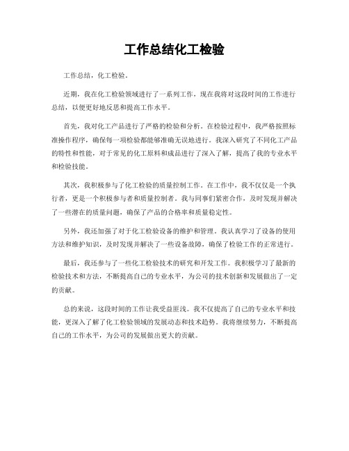 工作总结化工检验