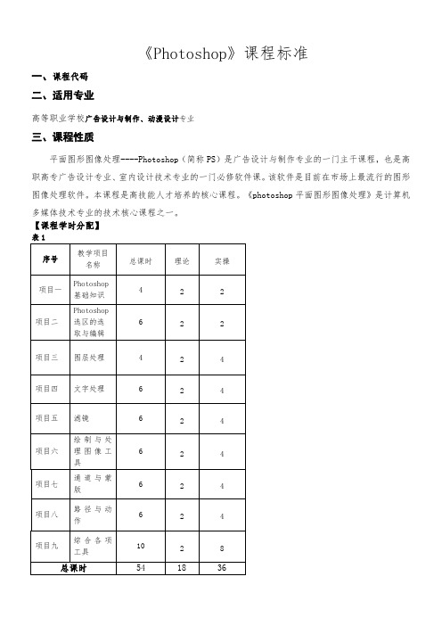 ps课程标准
