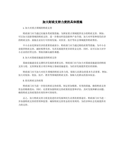 加大财政支持力度的具体措施