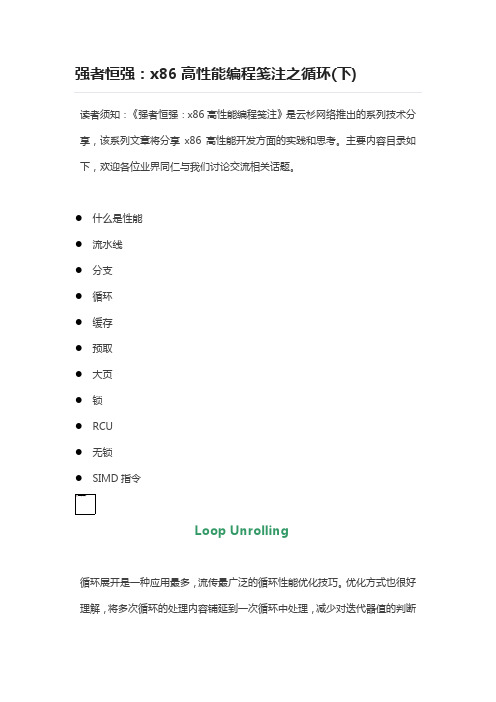 强者恒强：x86高性能编程笺注之循环(下)