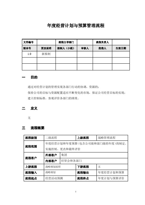 经营计划与预算管理流程说明