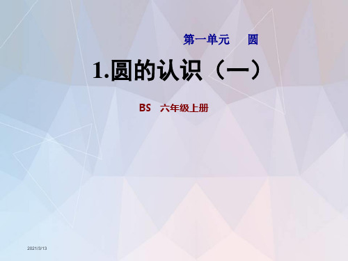 北师大版六年级数学上册第一单元圆PPT课件