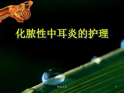 化脓性中耳炎的护理PPT