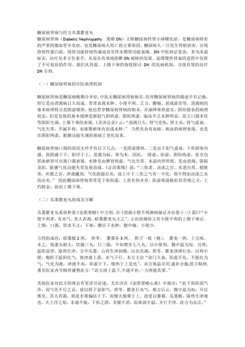 糖尿病肾病与经方瓜蒌瞿麦丸