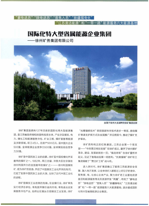 国际化特大型省属能源企业集团——徐州矿务集团有限公司