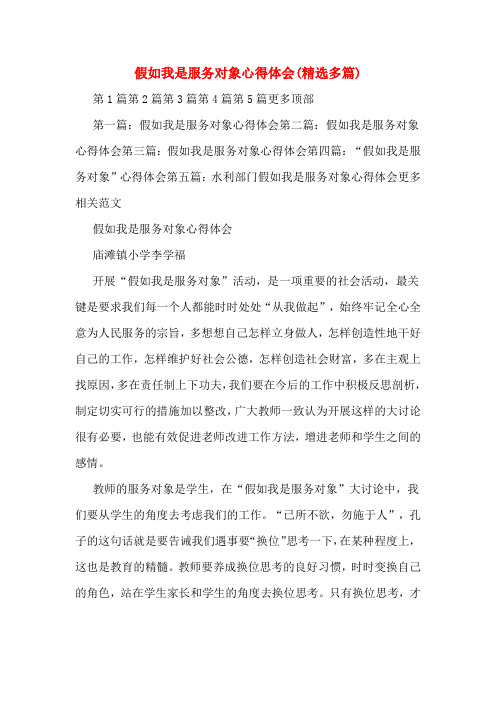    假如我是服务对象心得体会(精选多篇)