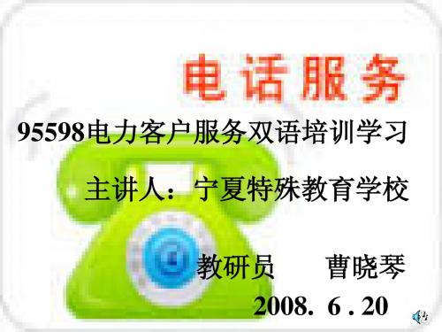 95598电力客户服务双语培训学习