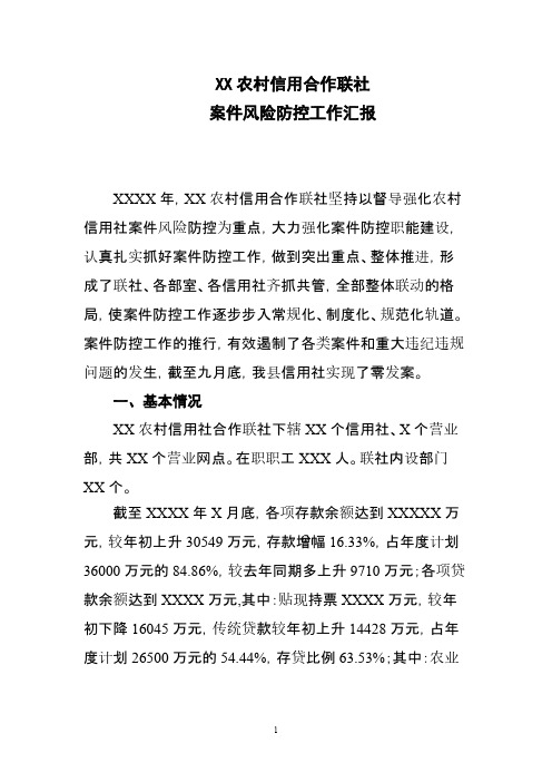 【免费下载】XX农村信用社案件风险防控工作报告