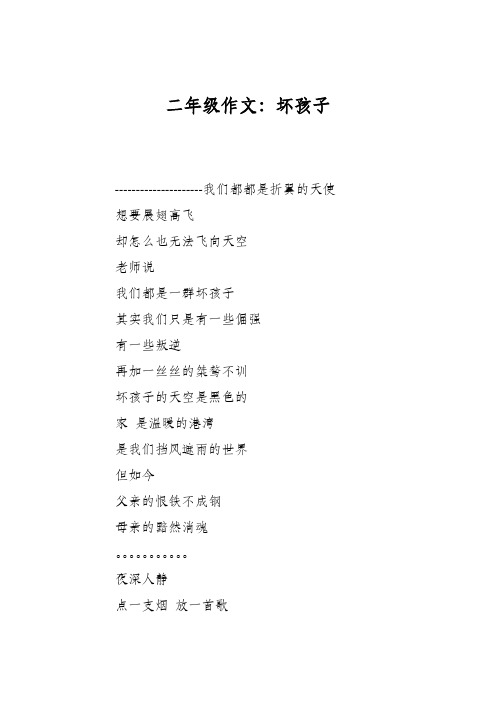 二年级作文：坏孩子