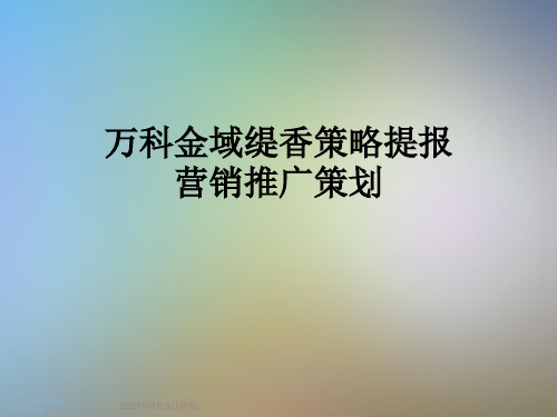 万科金域缇香策略提报营销推广策划